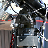 Closeup of the Latitude Lever and one of the Azimuth Locking Knobs